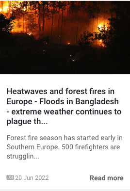 Screenshot of heat waves and floods