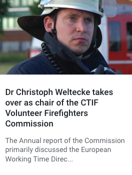 Screenshot of Dr Christoph Weltecke taking over the Volunteer Firefighter Commission