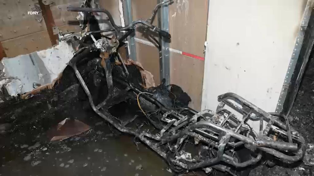 ccording to fire officials, there was an e-bike charging inside the restaurant right by the bathroom. When it exploded, the woman suddenly found herself imprisoned by a wall of flames.