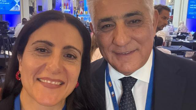 Vice president of CTIF Zisoula Ntasiou with Dimitrios Kafantaris  •⁠  ⁠Municipal Councillor of Pylos–Nestoros •⁠  ⁠Member of NAT – Commission for Natural Resources •⁠  ⁠Rapporteur for the CoR opinion “Integrated Wildfire Risk Management". 