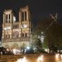 	 English: West facade of Notre Dame de Paris at night, France Date	8 April 2024, 16:01:39 Source	Own work Author	Mariordo