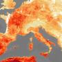 Map of Europe during the heatwave in 2019. 