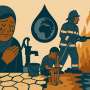 Global water shortage. Illustration executed by MS CoPilot from a prompt by Bjorn Ulfsson. 